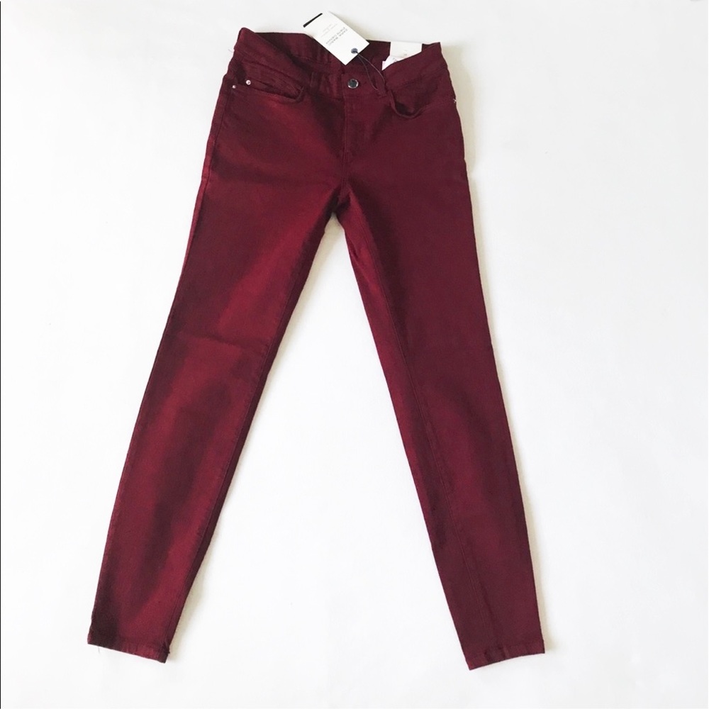 Zara burgundy skinny jeans - Picture 2 of 4